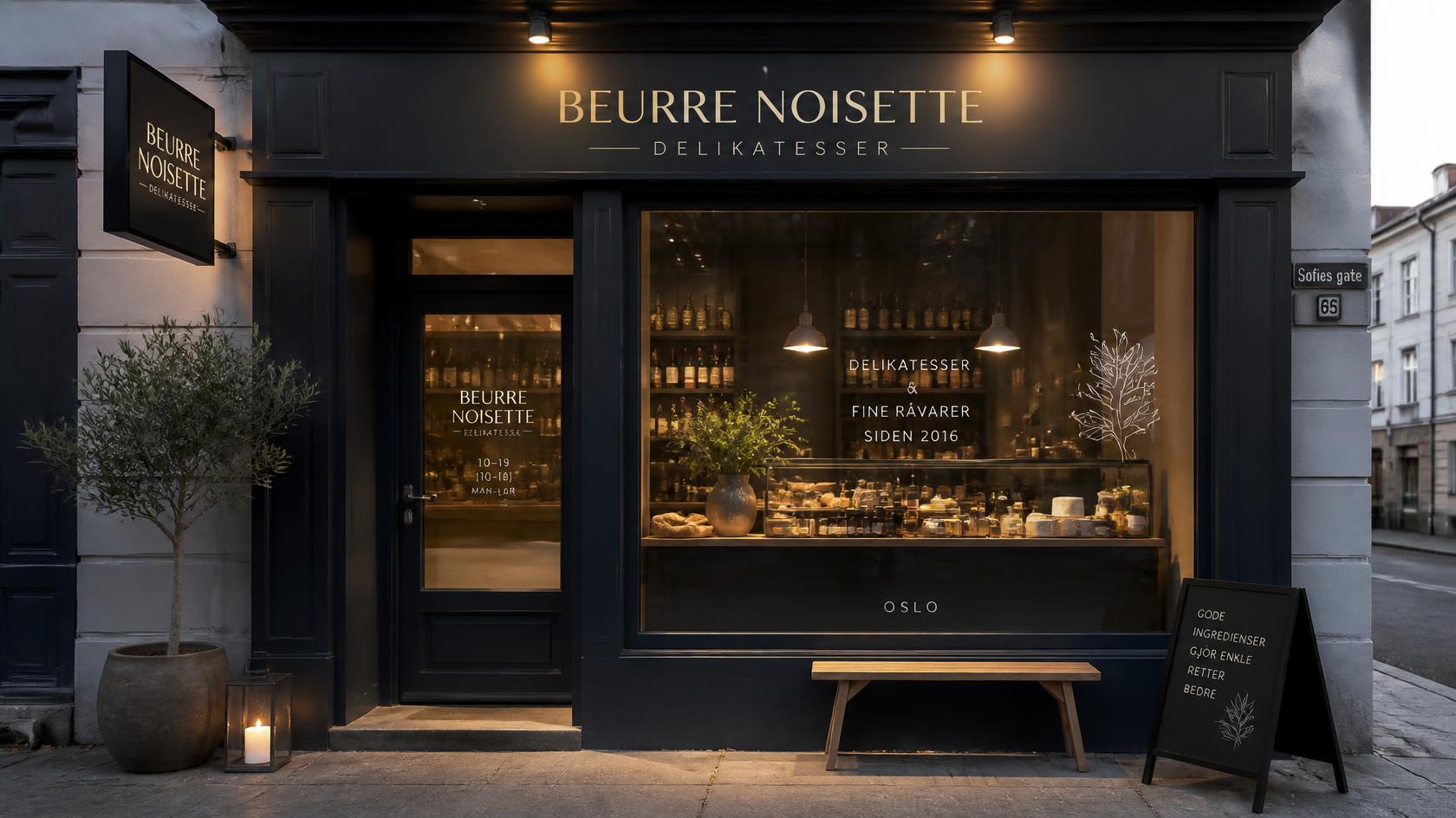 Devanture de Beurre Noisette, Sofies gate, Oslo